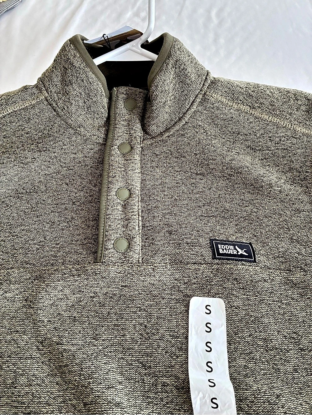 Eddie Bauer Radiator Fleece Snap Mock Pullover Men'Small NWT